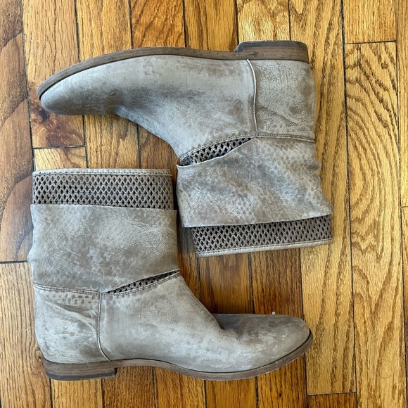 VIC MATIE Beige suede mesh Ankle Booties 40 - Picture 7 of 13